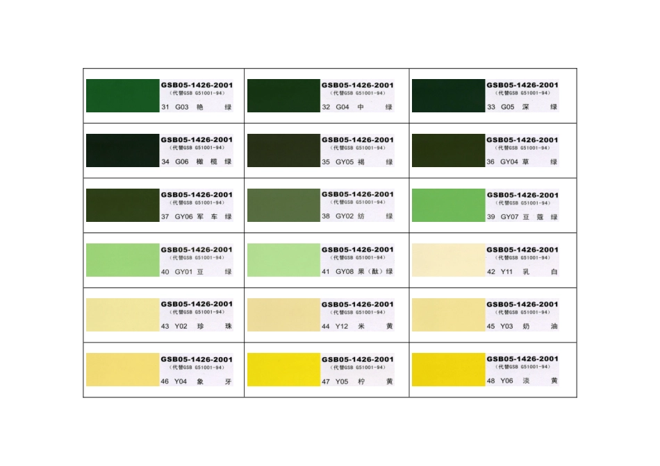 国标色卡  漆膜颜色标准样卡 GSB05_第3页