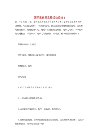 国际家庭日宣传活动总结2