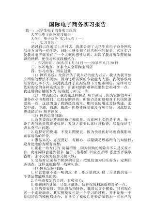 国际电子商务实习报告