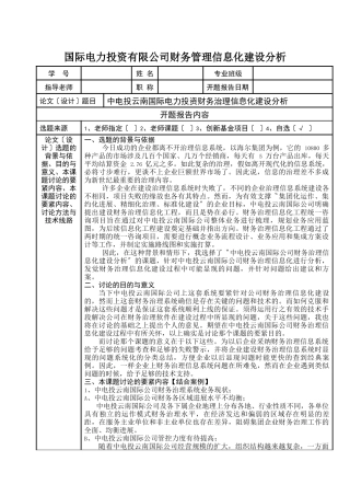 国际电力投资有限公司财务管理信息化建设分析