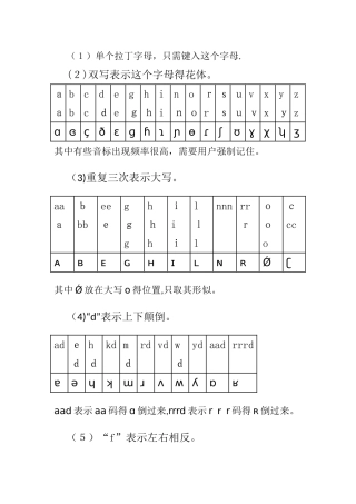 国际音标输入音标对照