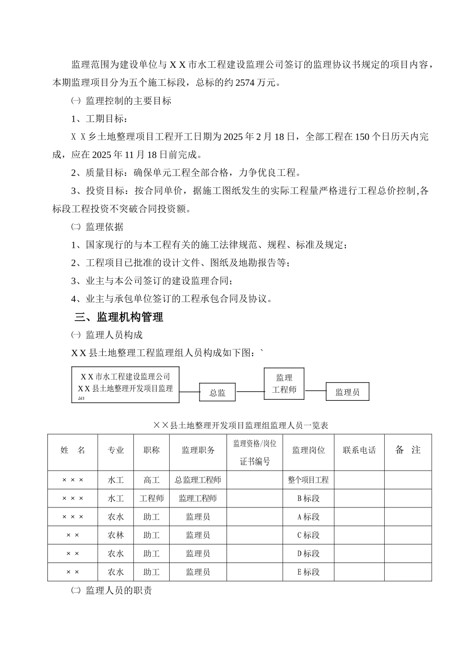 土地整理项目工程监理规划_第2页