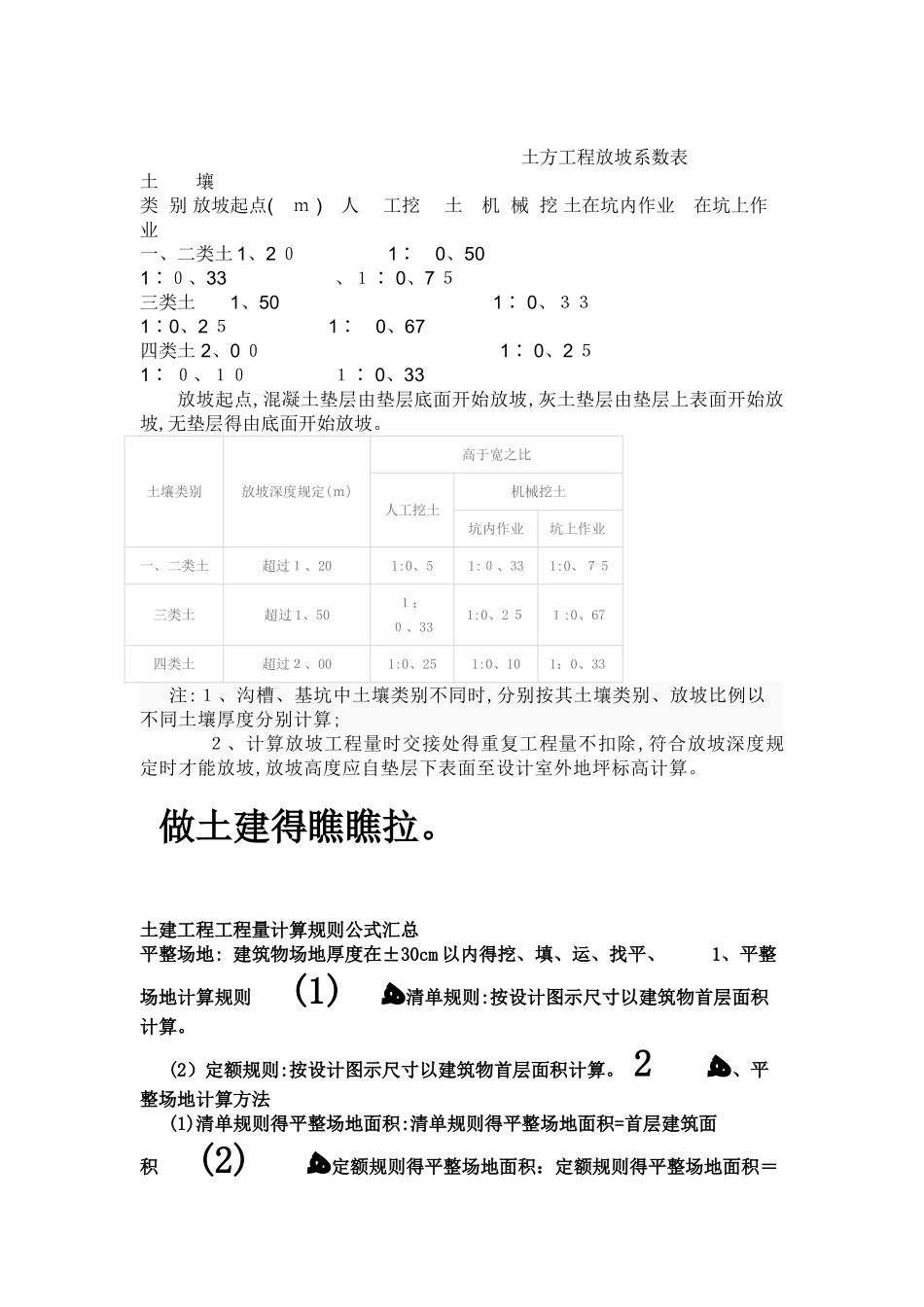 土方工程放坡系数表_第1页