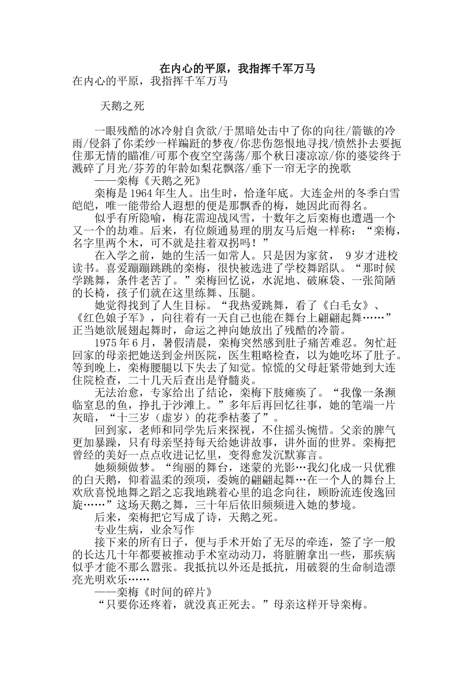 在内心的平原-我指挥千军万马_第1页
