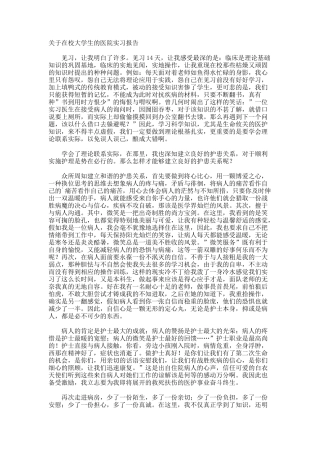 在校大学生的医院实习报告