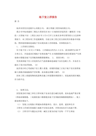 地下室上浮报告