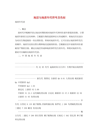 地层与地质年代符号及色标