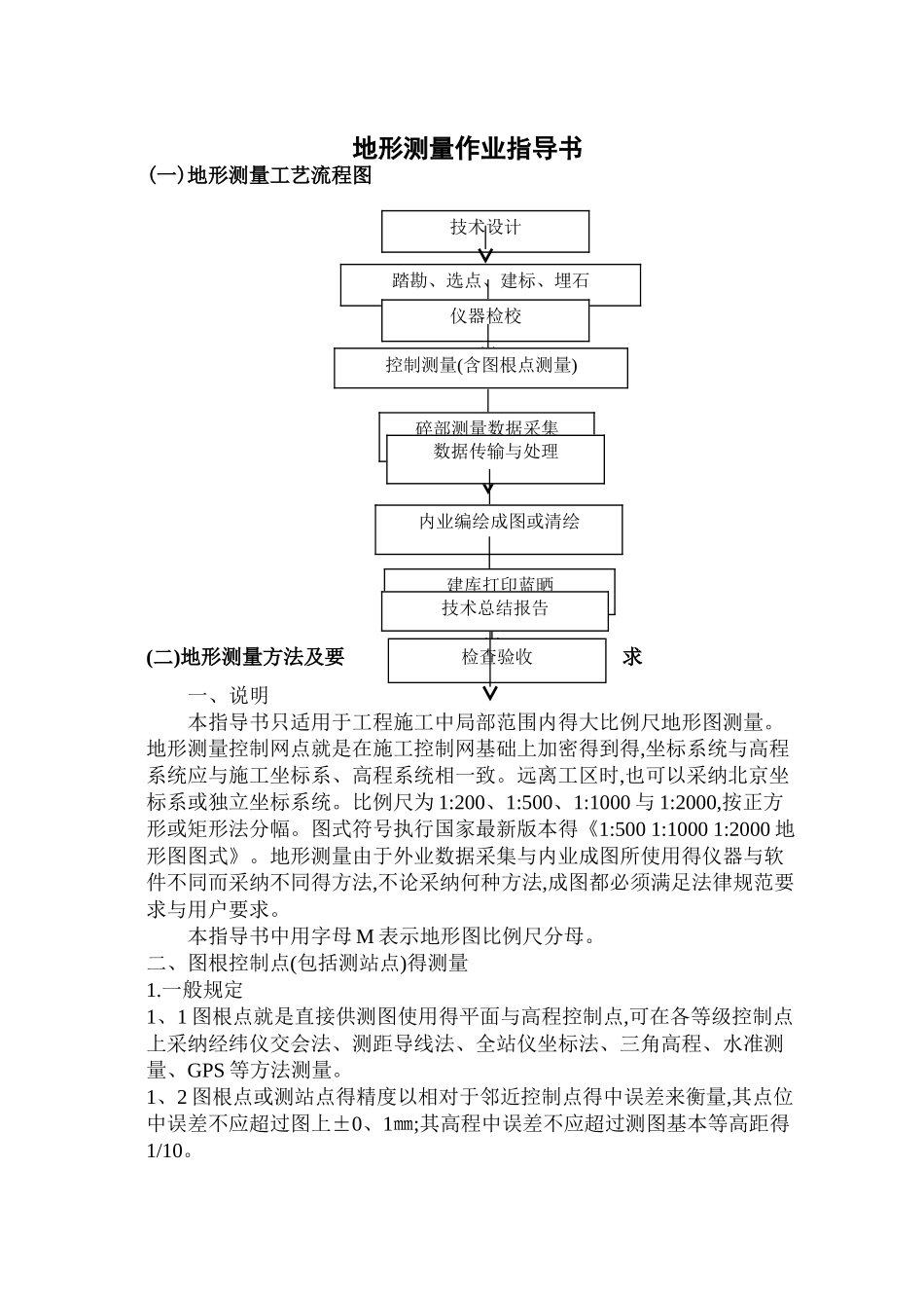 地形测量作业指导书_第1页