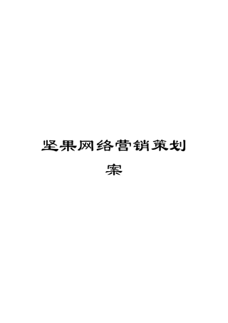 坚果网络营销策划案