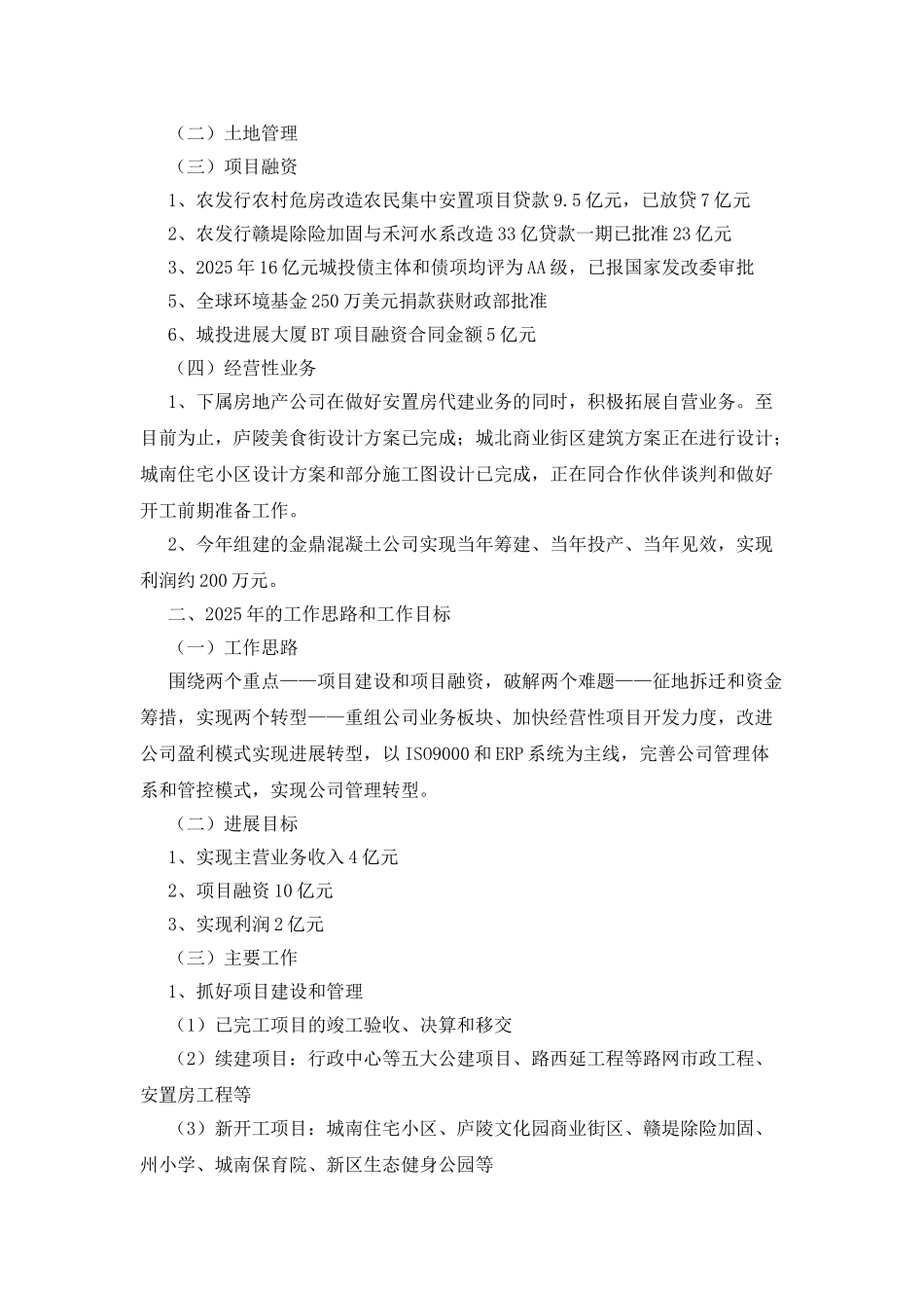 城投公司全年工作报告_第2页