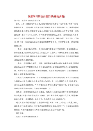 城管学习活动自查汇报