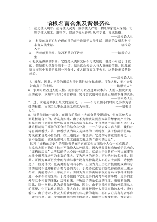 培根名言合集及背景资料