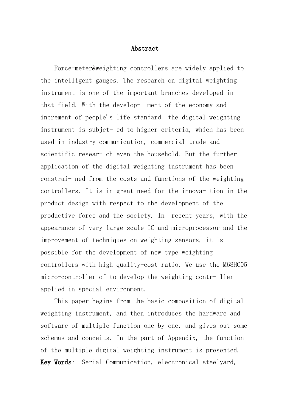 基与单片机便携式电子秤的研究样本_第2页