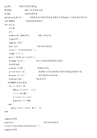 基于LMS算法的MATLAB仿真源程序