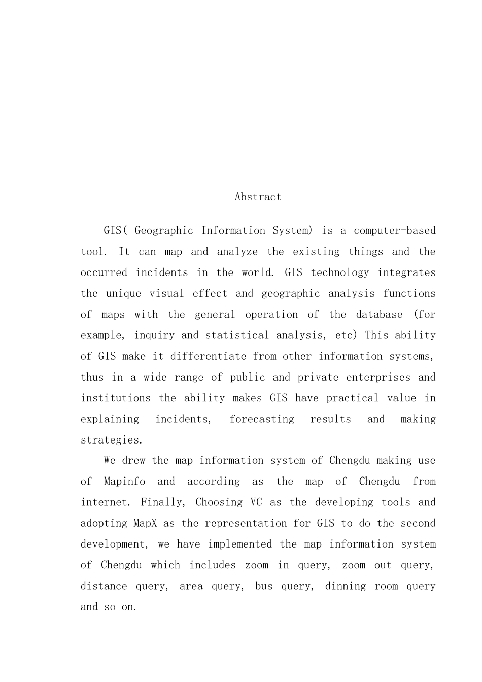 基于Mapinfo的GIS系统的设计与实现样本_第2页