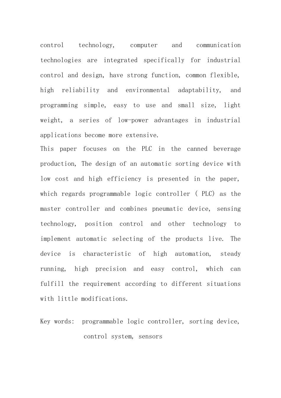 基于PLC的自动控制分拣系统的设计样本_第2页