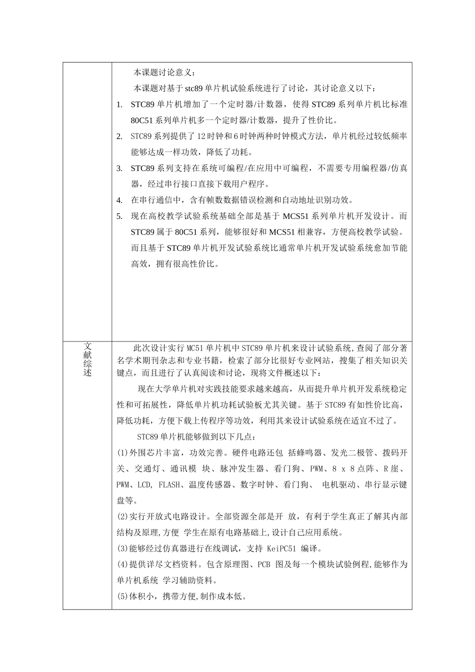 基于STC单片机实验专业系统设计开题报告_第3页