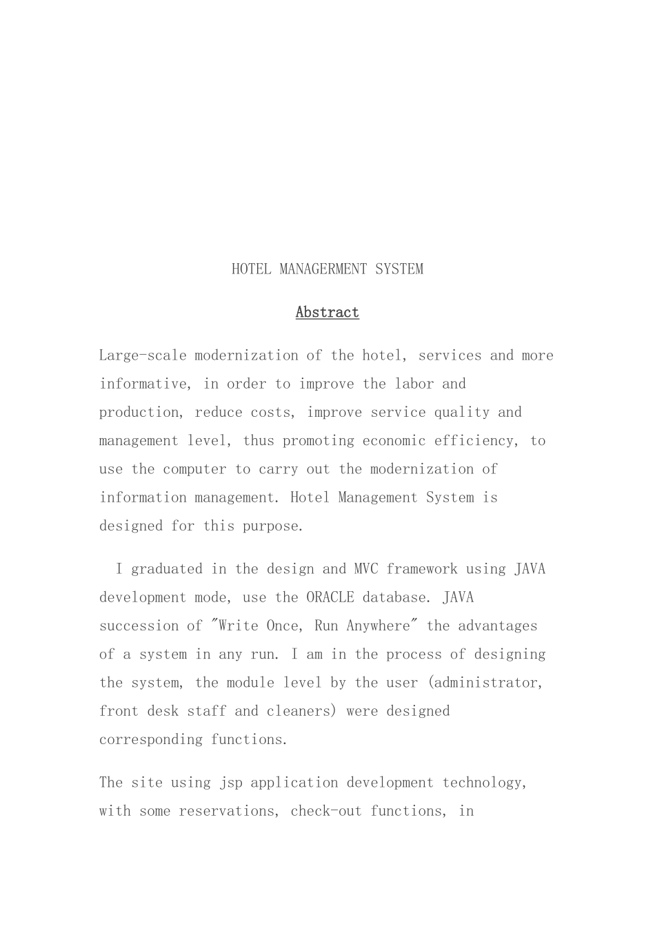 基于web的酒店管理系统样本_第2页