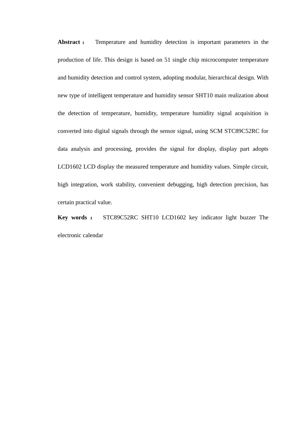 基于单片机温湿度检测电子万年历的毕业设计方案_第2页