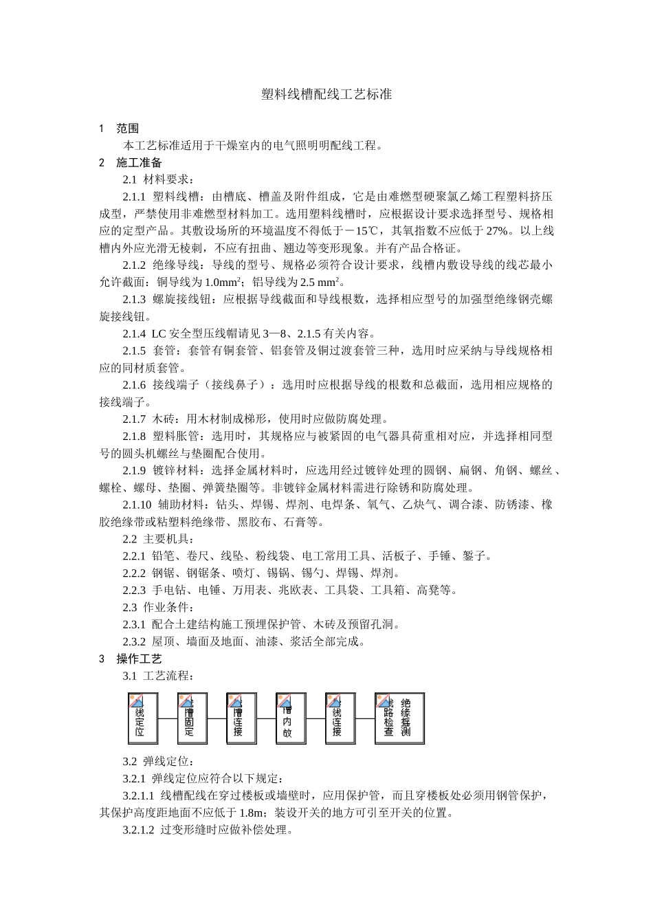 塑料线槽配线工艺标准_第1页