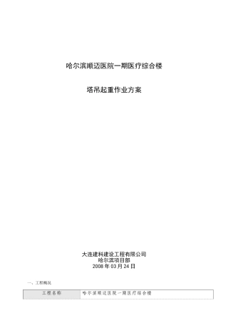 塔吊起重作业方案资料