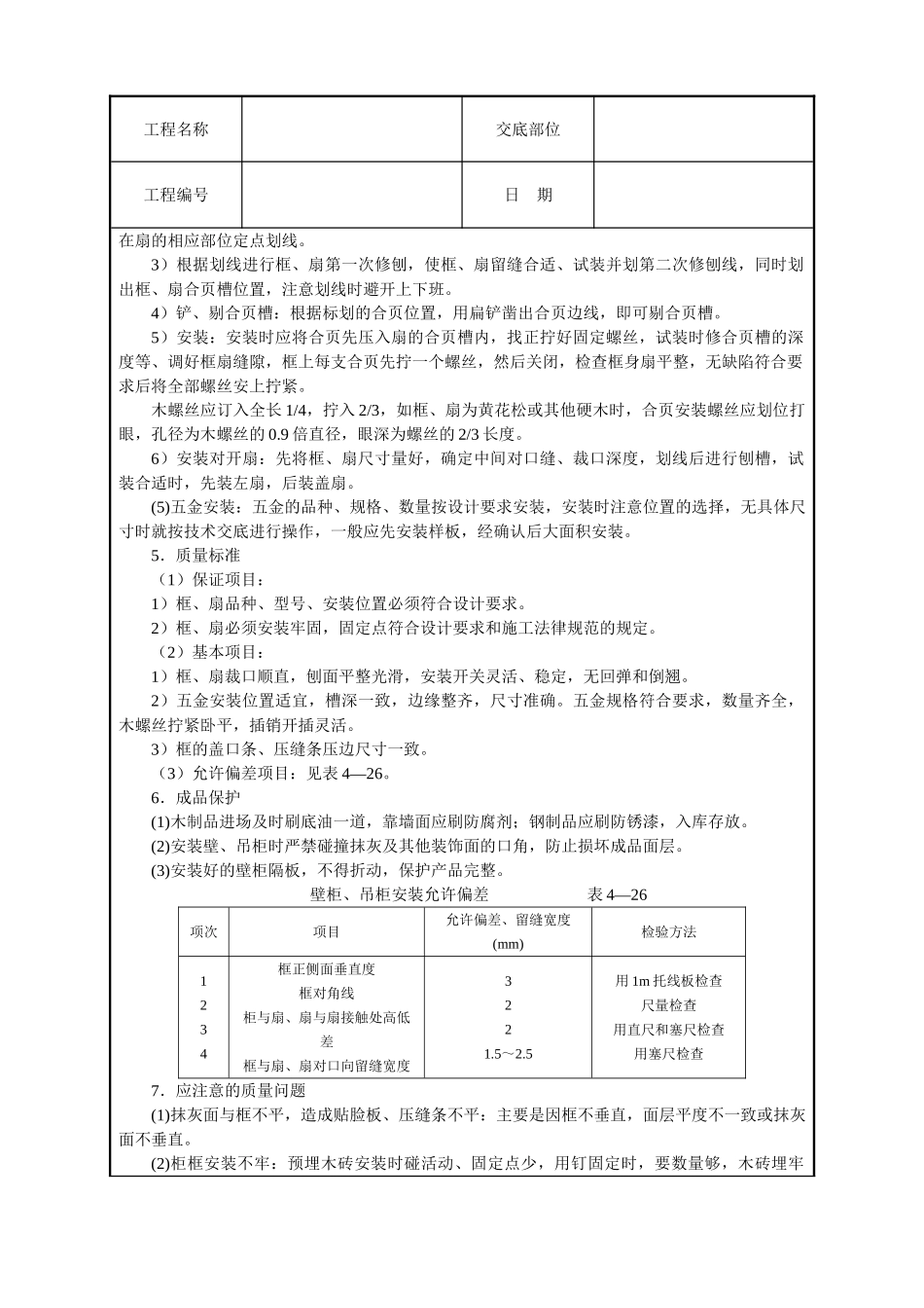 壁柜吊柜安装技术交底_第2页