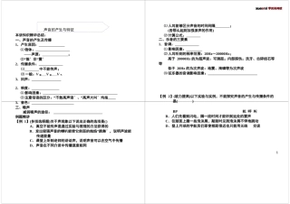 声音的产生和特征