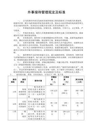 外事接待管理规定及标准