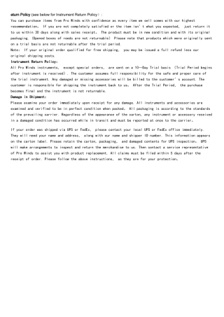 外国网站上的英文退换货政策