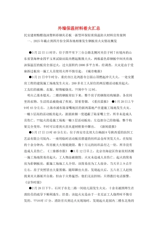 外墙保温材料着火汇总