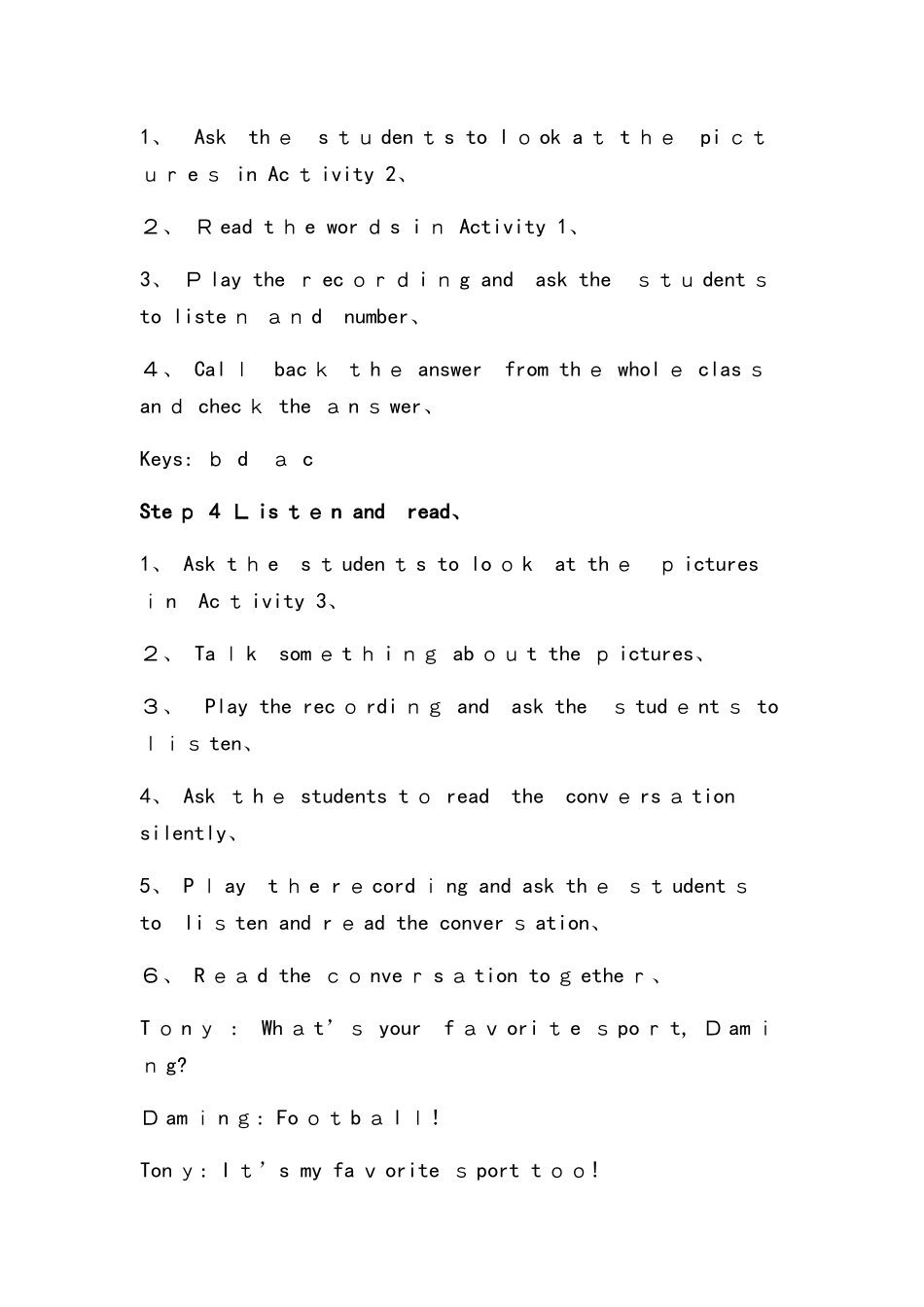 外研版七上英语预备级Starter  Module4 Unit3公开课电子教案_第3页