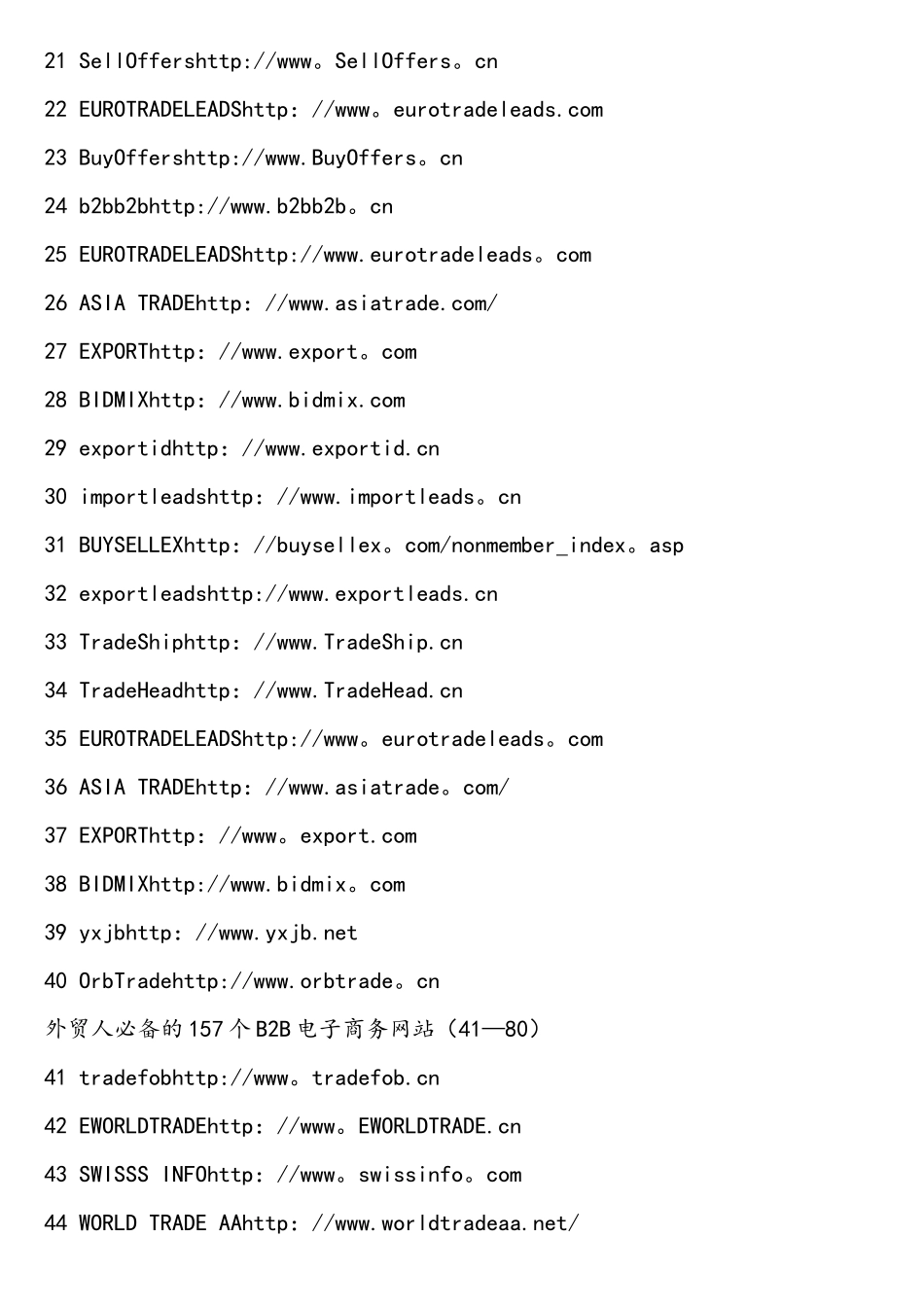 外贸人常用的150多个B2B电子商务网站种类_第2页