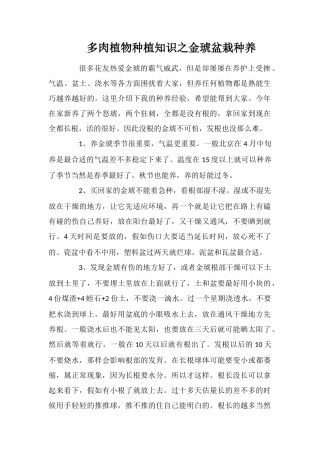 多肉植物种植知识之金琥盆栽种养