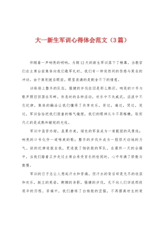 大一新生军训心得体会范文