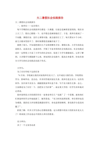 大二暑假社会实践报告