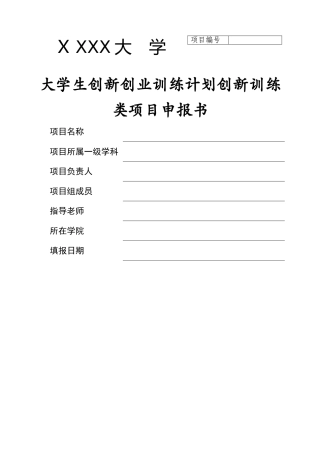 大创项目申报书