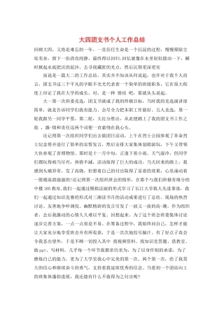 大四团支书个人工作总结
