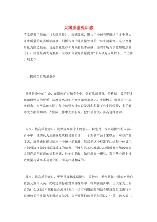 大国质量观后感
