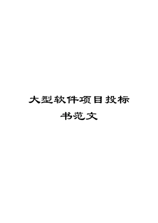 大型软件项目投标书范文
