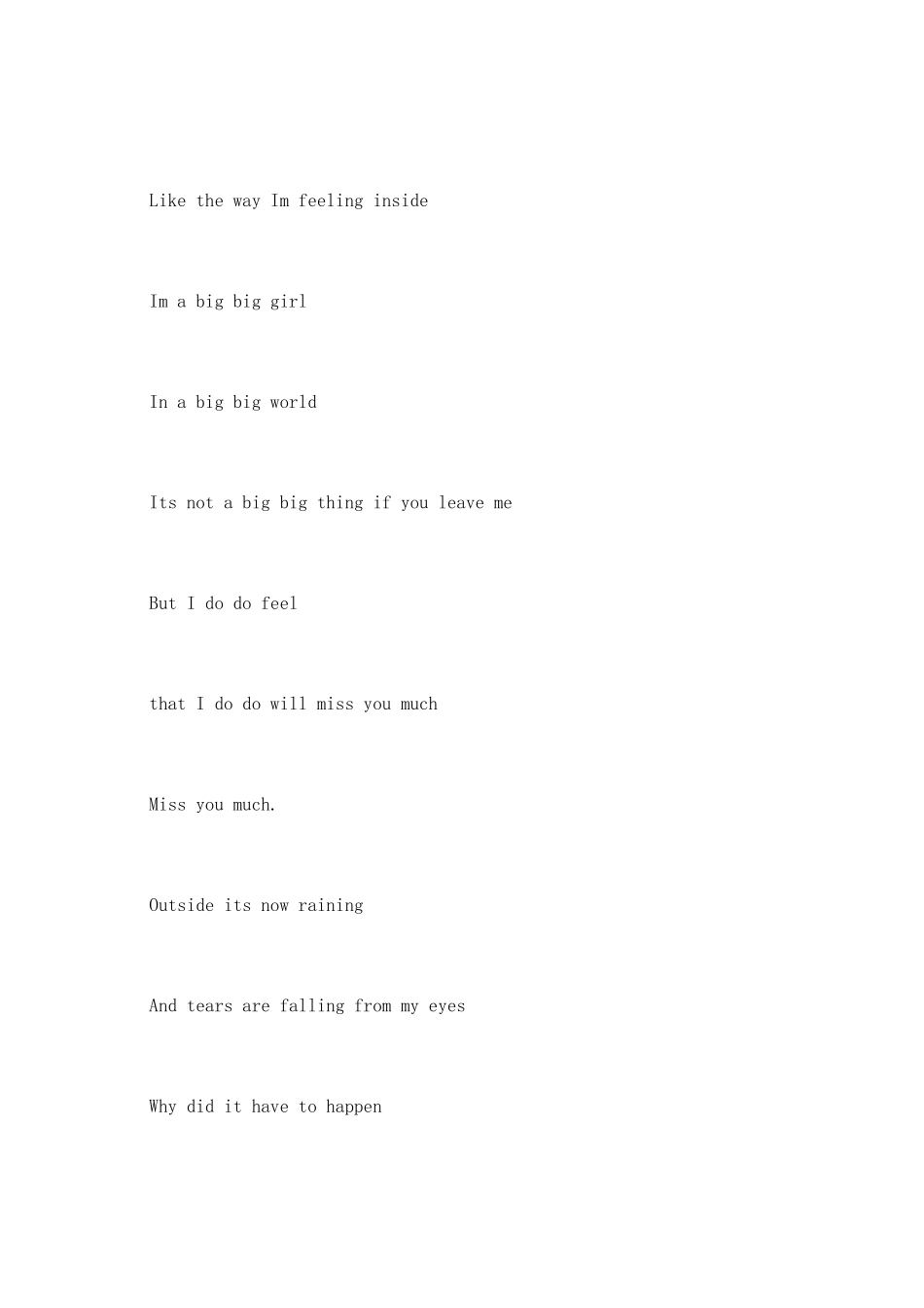 大大世界英文版歌词歌曲欣赏_第3页