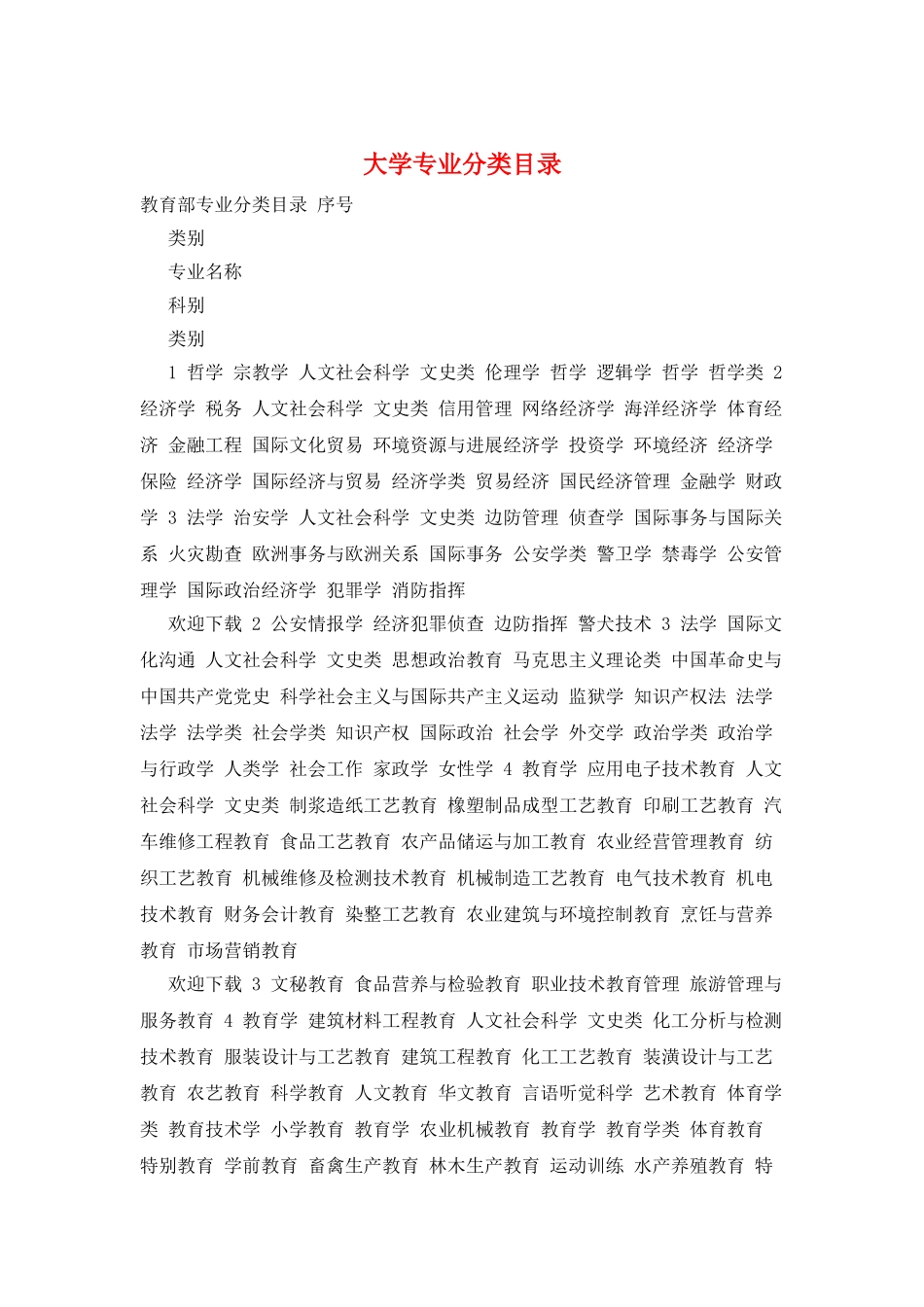 大学专业分类目录_第1页