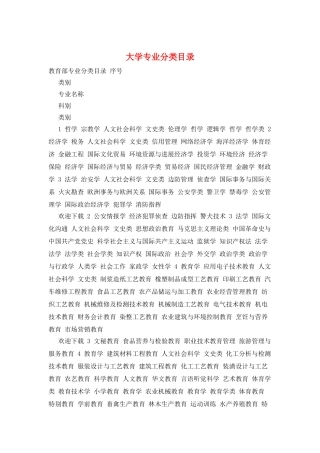 大学专业分类目录