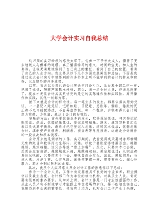 大学会计实习自我总结