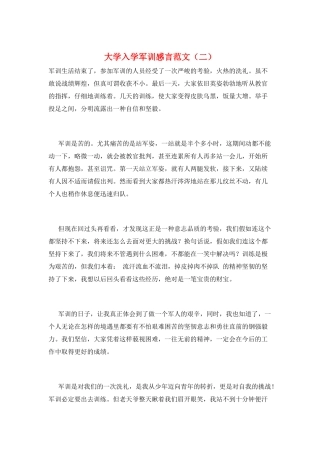 大学入学军训感言范文(二)