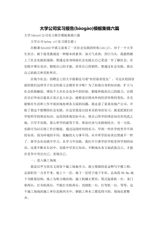 大学公司实习报告模板集锦六篇