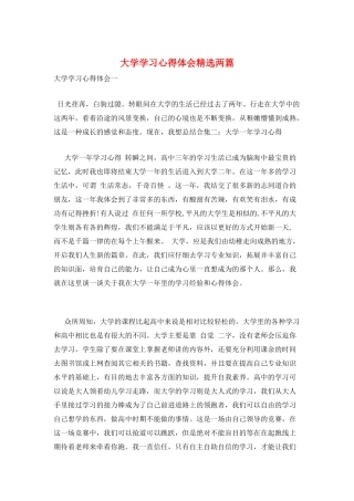 大学学习心得体会精选两篇