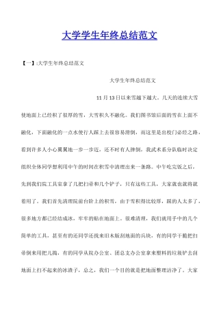 大学学生年终总结范文