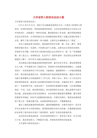 大学教师入职培训总结5篇