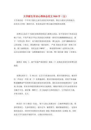 大学新生军训心得体会范文900字(五)