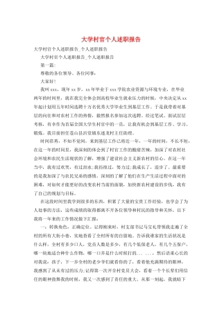 大学村官个人述职报告